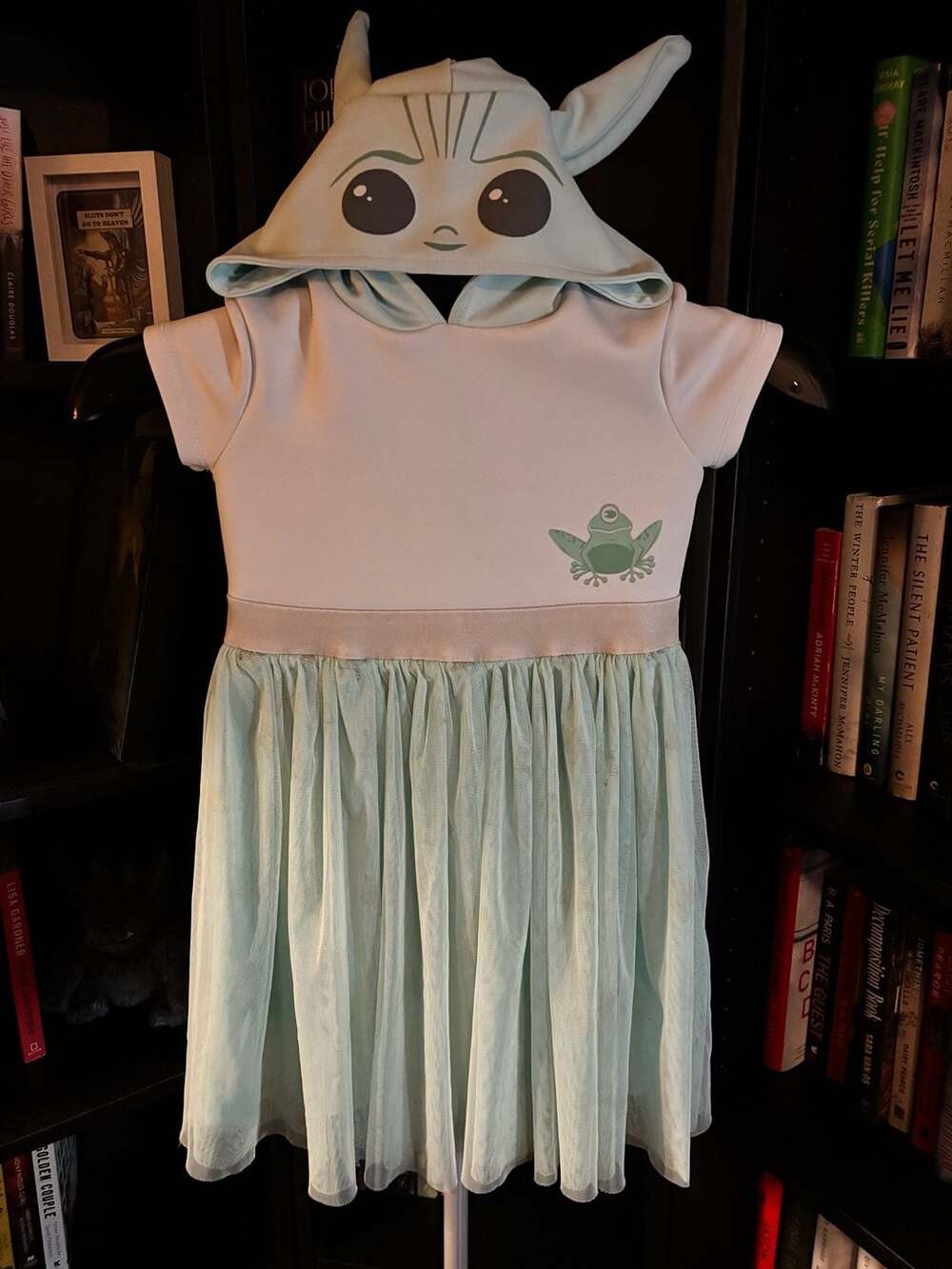 Grogu mint tulle hooded dress
